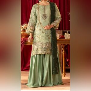 Agha Jaan Elegant Green gharara Dress